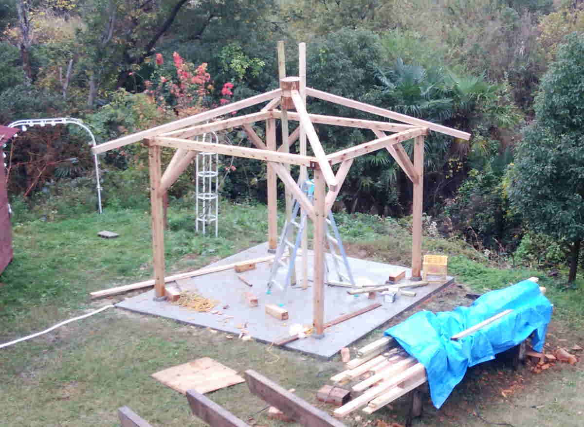 カラス小屋の制作