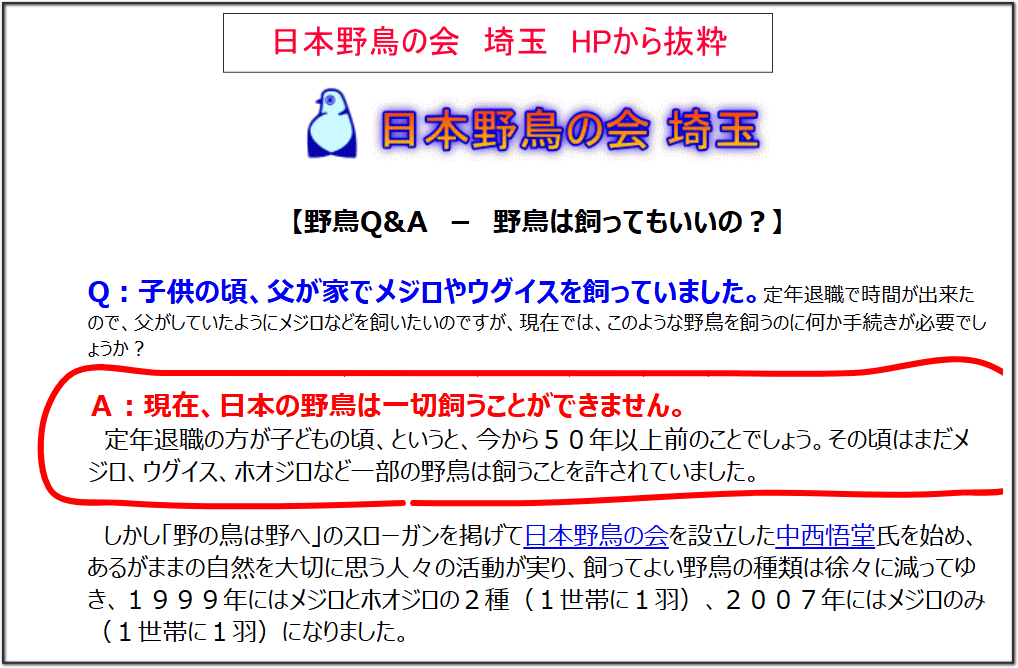 日本野鳥の会　埼玉HP